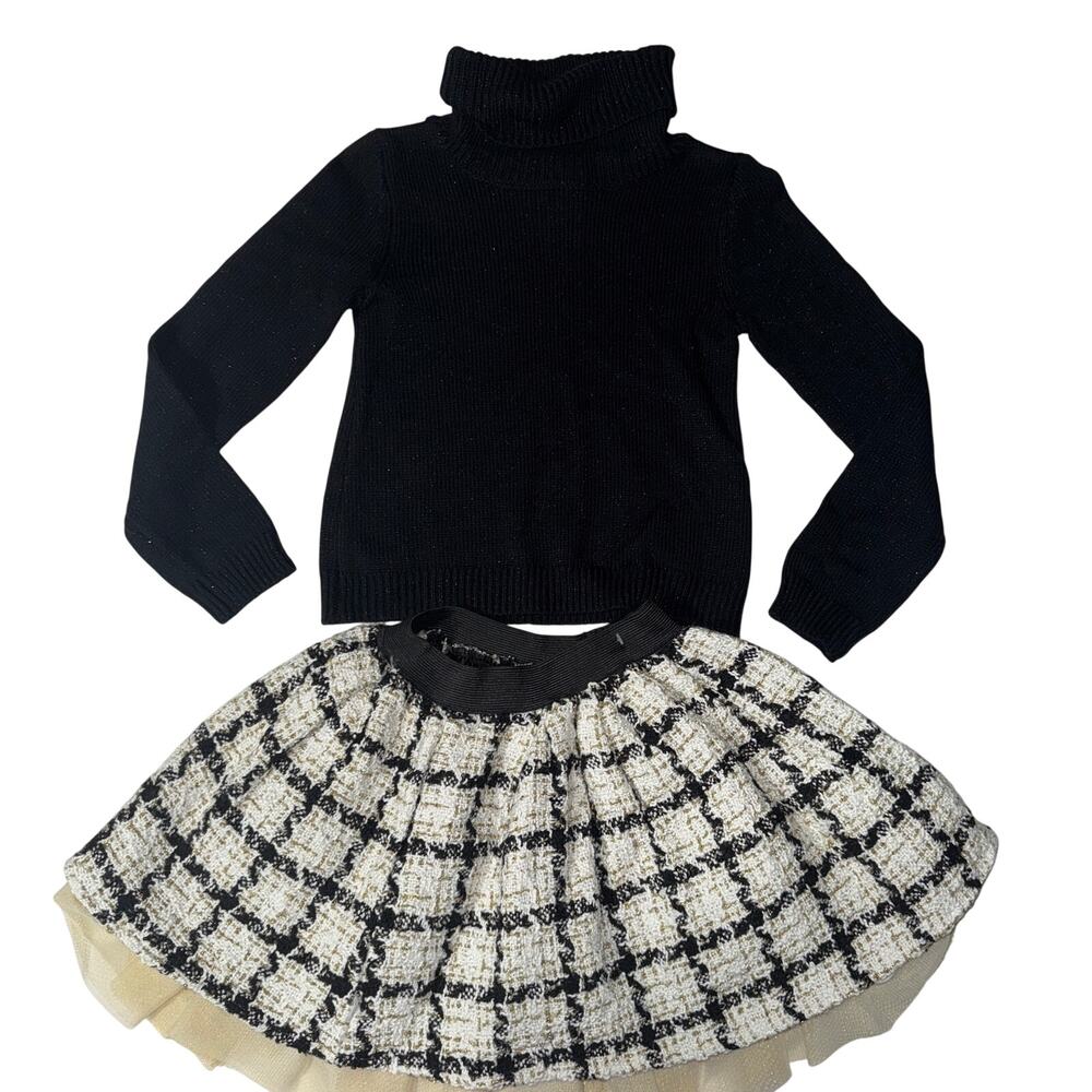 Cynthia Rowley Girls 5-6 Tweed Skirt Set Preppy School Fall Warm Cozy